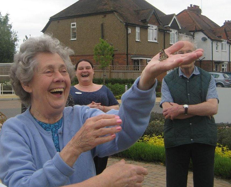 Residents enjoy releasing the beautiful butterflies into the sky